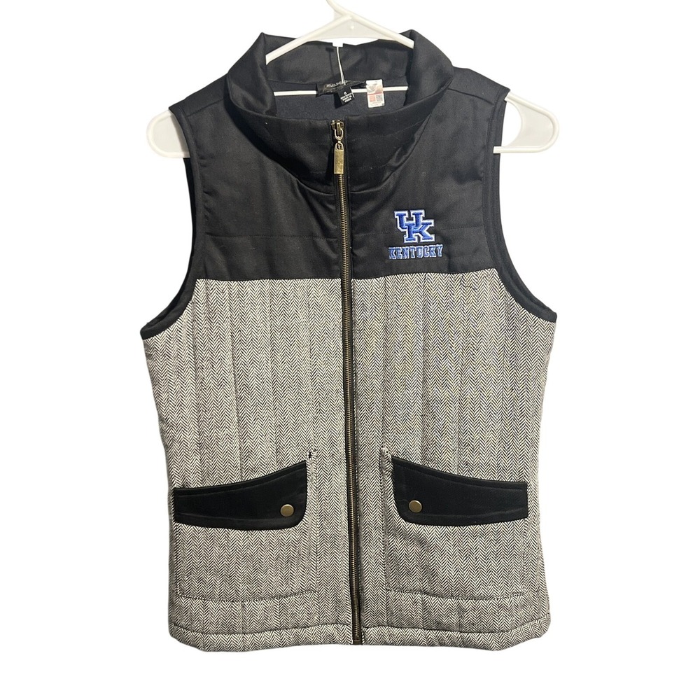 Kentucky Wildcats NCAA GAMEDAY Couture Women's Quilted‎ Vest Size S Black
